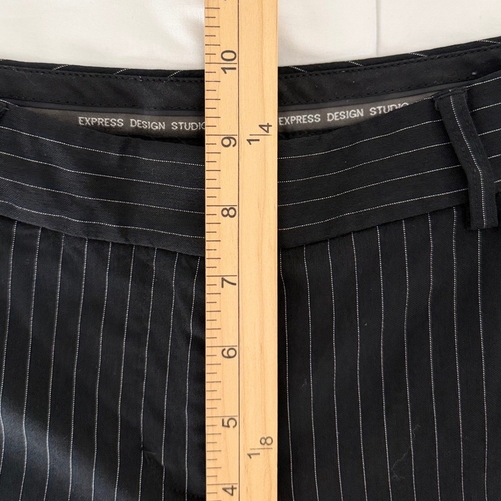 Express Design Studio Editor Black Pinstripe Wide Leg Officecore Dress Pants 4/S - Picture 8 of 10